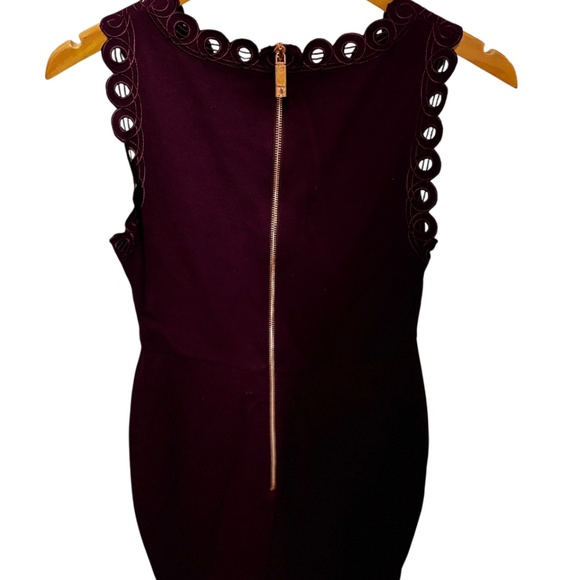 Ted Baker London | Women's Burgundy Lace Detail Cocktail Dress - Picture 7 of 9